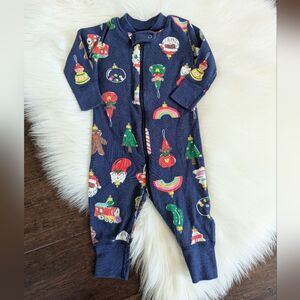 Hanna Andersson Christmas Heirloom Ornaments Zip Sleeper Pajamas 3-6 Months